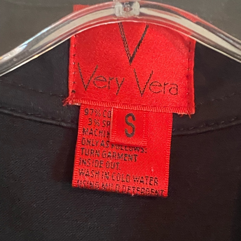 Very Vera Embroidered Black Jacket S Cotton Blend Eyelet Floral - Picture 7 of 8